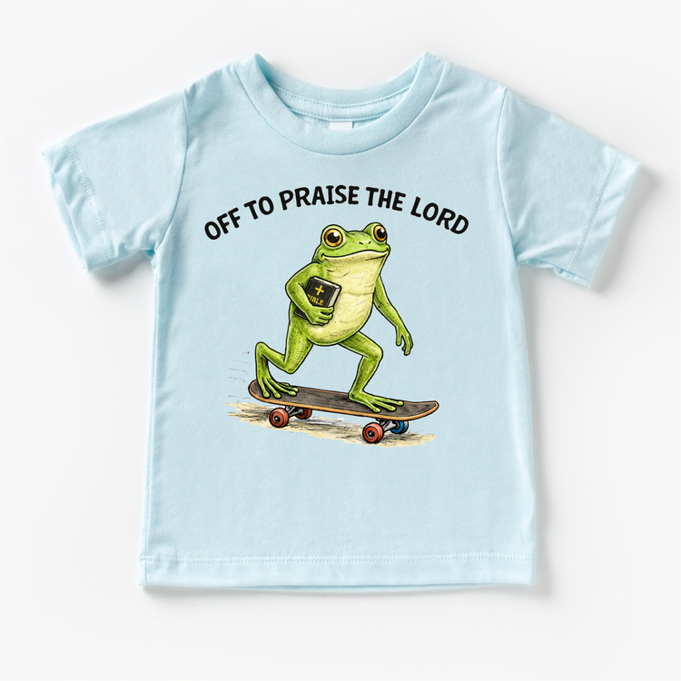 Off To Paise The Lord Christian Shirt - Cute Frog Church Tee - Madi Moosh Boutique
