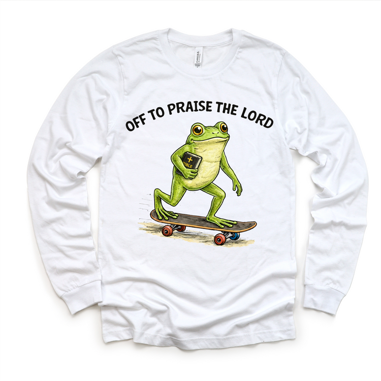 Off To Paise The Lord Christian Shirt - Cute Frog Church Tee - Madi Moosh Boutique