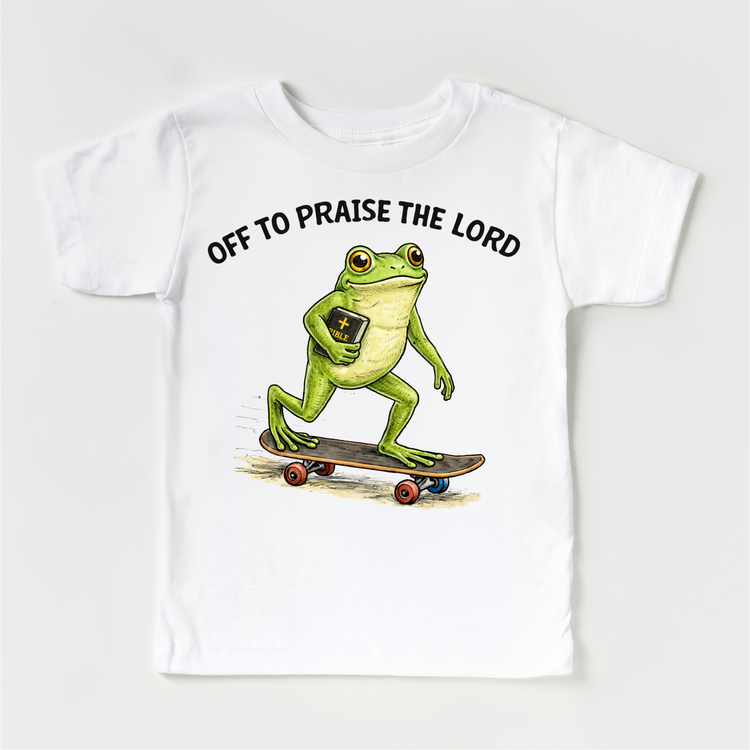 Off To Paise The Lord Christian Shirt - Cute Frog Church Tee - Madi Moosh Boutique