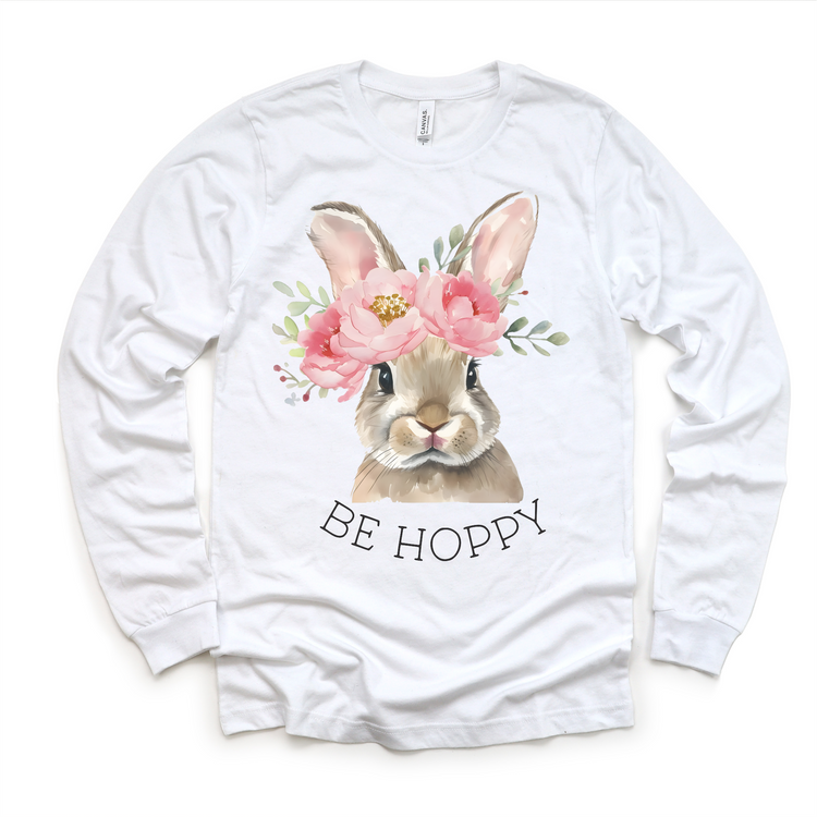 Be Hoppy Easter Bunny Shirt - Girls Easter Tee - Madi Moosh Boutique