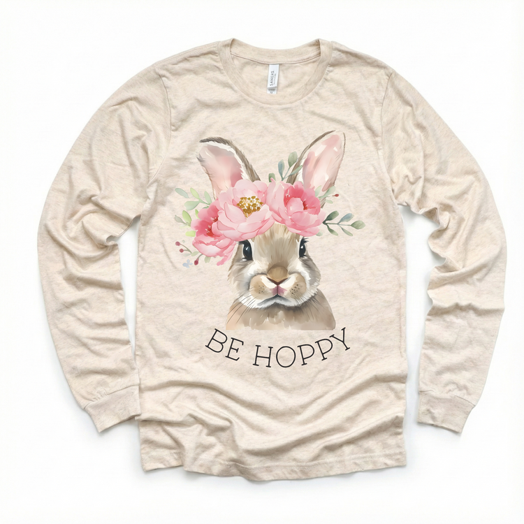 Be Hoppy Easter Bunny Shirt - Girls Easter Tee - Madi Moosh Boutique