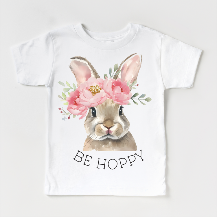 Be Hoppy Easter Bunny Shirt - Girls Easter Tee - Madi Moosh Boutique