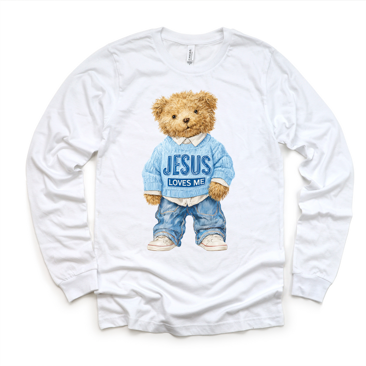 Teddy Bear Jesus Loves Me Shirt - Christian Tee - Madi Moosh Boutique