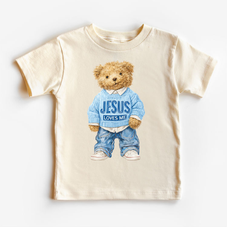 Teddy Bear Jesus Loves Me Shirt - Christian Tee - Madi Moosh Boutique