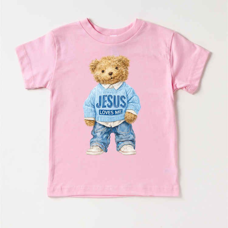 Teddy Bear Jesus Loves Me Shirt - Christian Tee - Madi Moosh Boutique