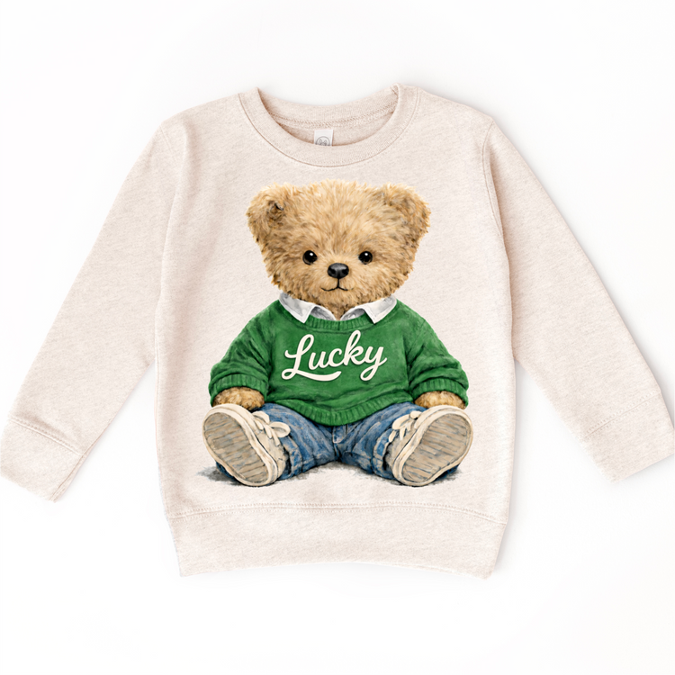 Lucky Teddy Bear St. Ptrick's Shirt - Kies Tee - Madi Moosh Boutique