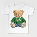 Lucky Teddy Bear St. Ptrick's Shirt - Kies Tee - Madi Moosh Boutique