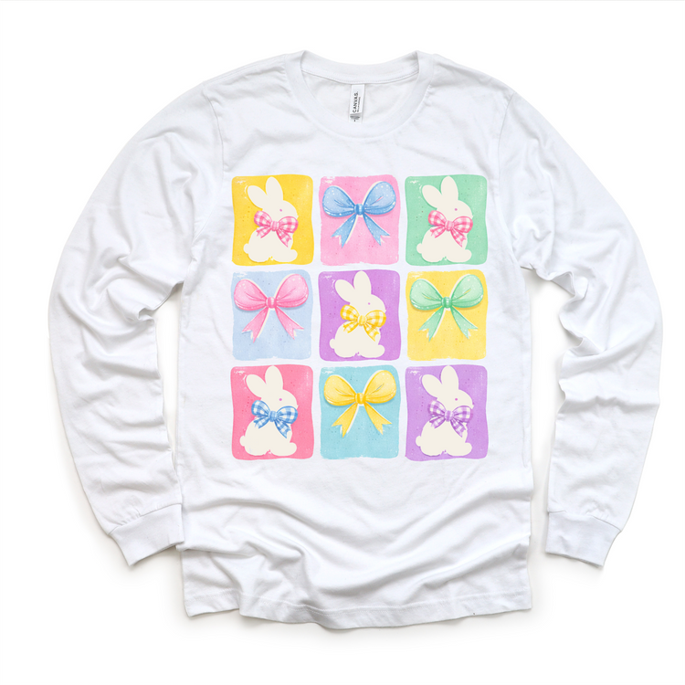 Easter Bunny And Bows Shirt - Easter Bunny Tee - Madi Moosh Boutique