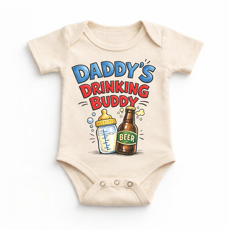 Daddy's Drinking Buddy Bodysuit - Funny Baby Bodysuit
