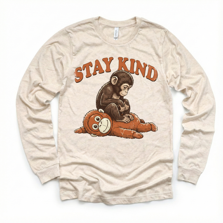 Baby Punch Monkey Stay Kind Shirt, Viral Monkey Tee for Kids, Cute Zoo Animal Toddler Shirt, Kindness Graphic Tee, Kids Monkey Shirt