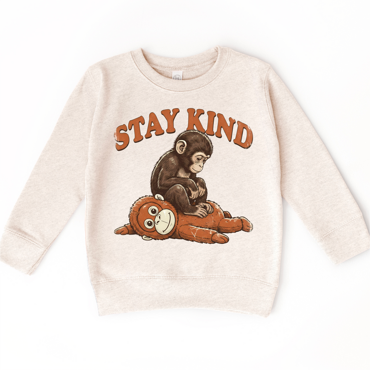 Baby Punch Monkey Stay Kind Shirt, Viral Monkey Tee for Kids, Cute Zoo Animal Toddler Shirt, Kindness Graphic Tee, Kids Monkey Shirt