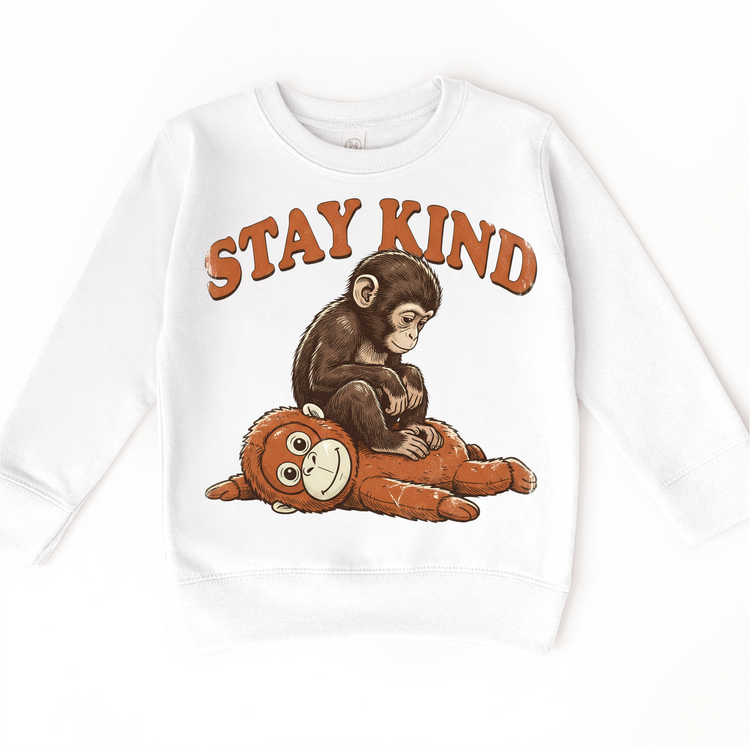 Baby Punch Monkey Stay Kind Shirt, Viral Monkey Tee for Kids, Cute Zoo Animal Toddler Shirt, Kindness Graphic Tee, Kids Monkey Shirt