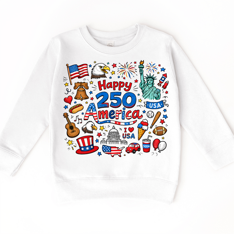Happy 250 America Kids Shirt – Patriotic 4th of July Tee – USA 250th Birthday Toddler Shirt (2026)
