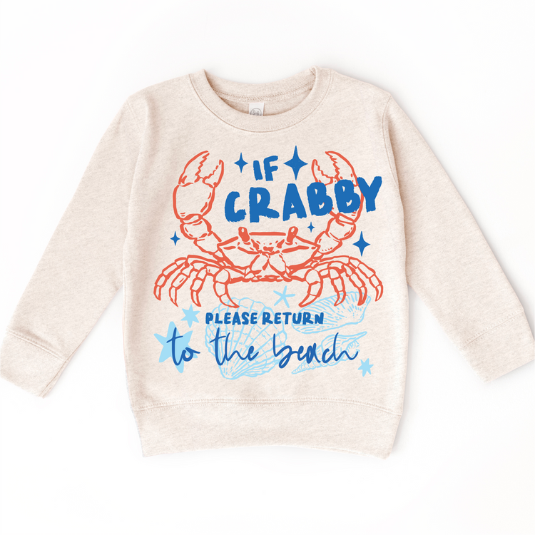 If Crabby Please Return to the Beach Toddler Shirt - Funny Summter Beach Kids Graphic Tee