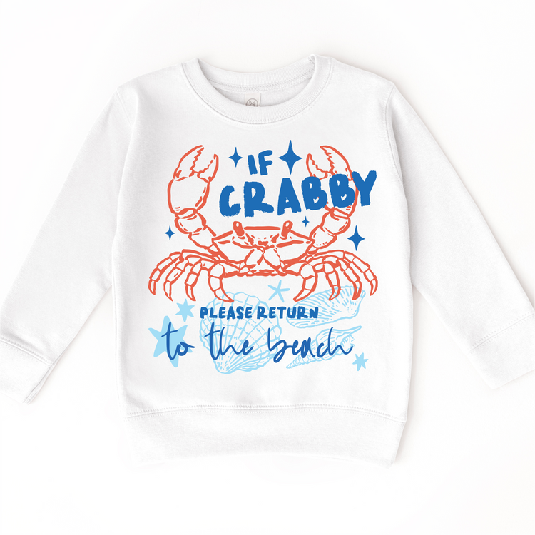 If Crabby Please Return to the Beach Toddler Shirt - Funny Summter Beach Kids Graphic Tee