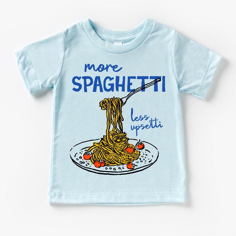 More Spaghetti Less Upsetti Toddler Shirt - Funny Pasta Kids Food Graphic Tee