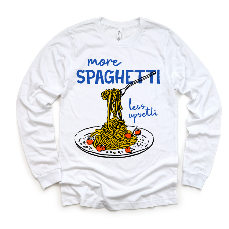More Spaghetti Less Upsetti Toddler Shirt - Funny Pasta Kids Food Graphic Tee