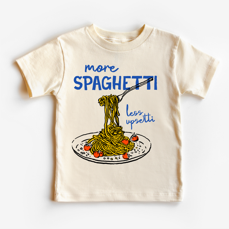More Spaghetti Less Upsetti Toddler Shirt - Funny Pasta Kids Food Graphic Tee