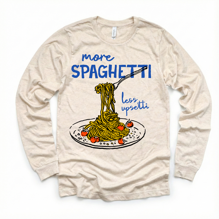 More Spaghetti Less Upsetti Toddler Shirt - Funny Pasta Kids Food Graphic Tee