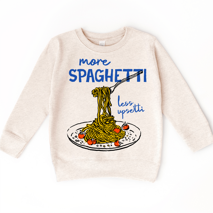 More Spaghetti Less Upsetti Toddler Shirt - Funny Pasta Kids Food Graphic Tee