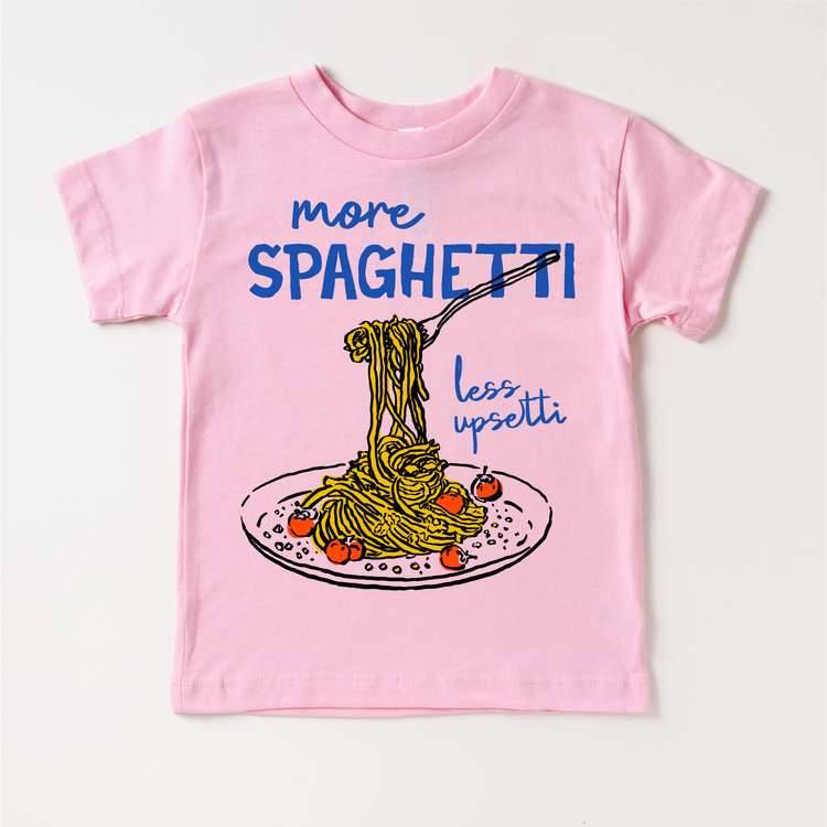 More Spaghetti Less Upsetti Toddler Shirt - Funny Pasta Kids Food Graphic Tee