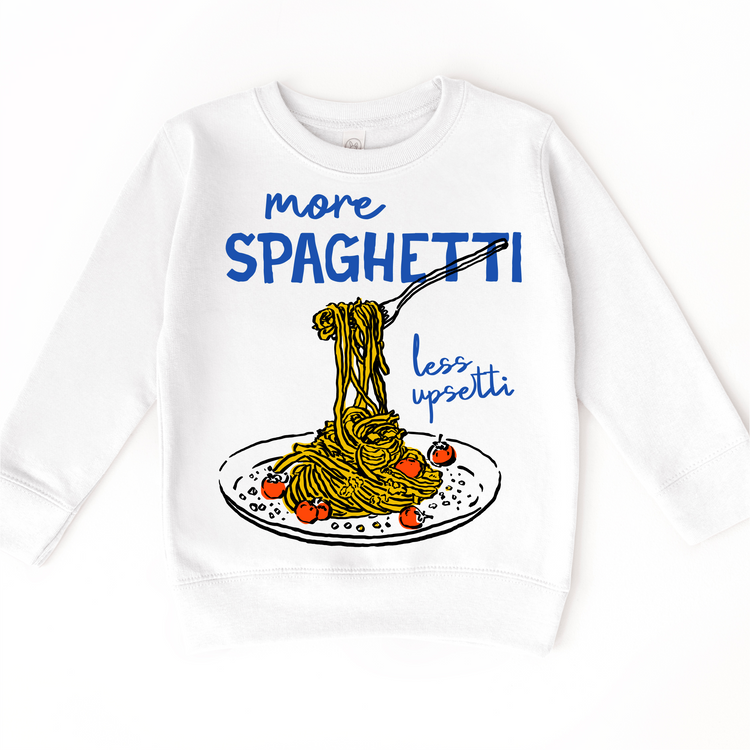 More Spaghetti Less Upsetti Toddler Shirt - Funny Pasta Kids Food Graphic Tee