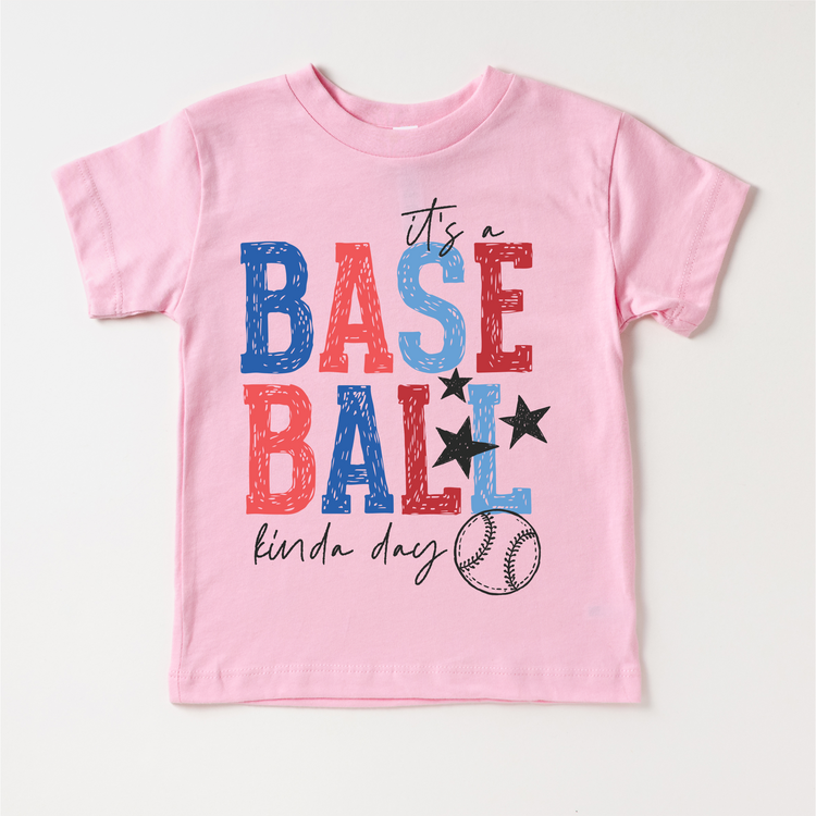 It’s a Baseball Kinda Day Patriotic Kids Shirt | Red White and Blue Baseball Tee for Boys and Girls