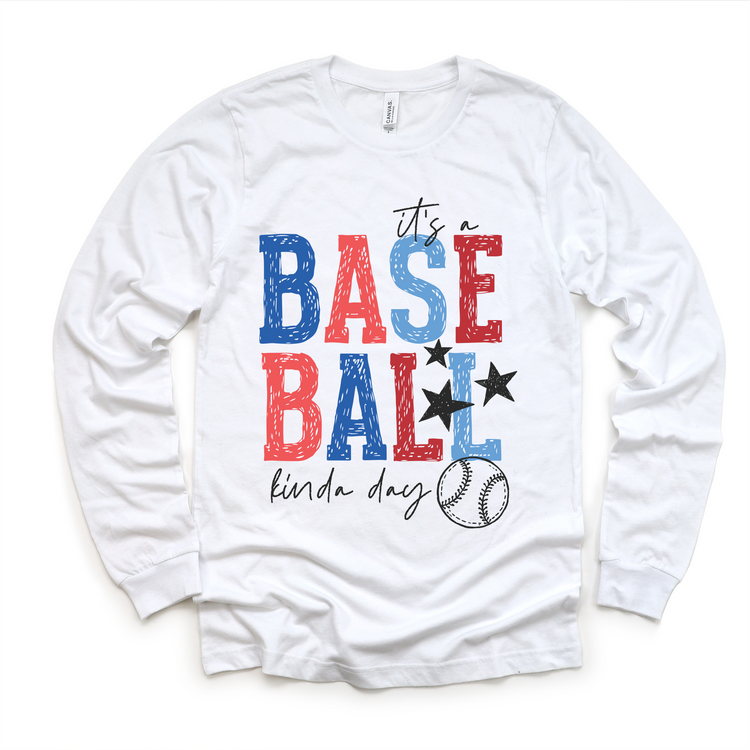 It’s a Baseball Kinda Day Patriotic Kids Shirt | Red White and Blue Baseball Tee for Boys and Girls