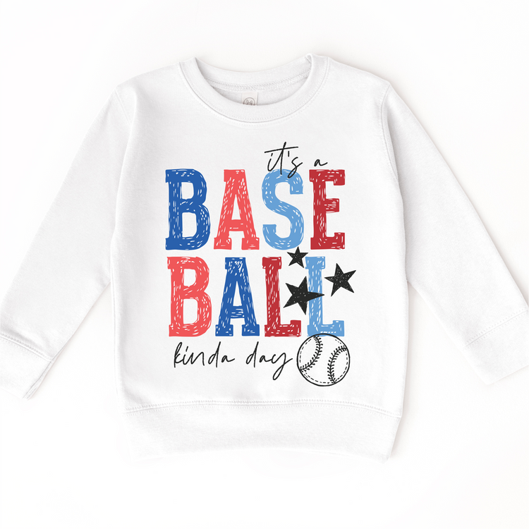 It’s a Baseball Kinda Day Patriotic Kids Shirt | Red White and Blue Baseball Tee for Boys and Girls