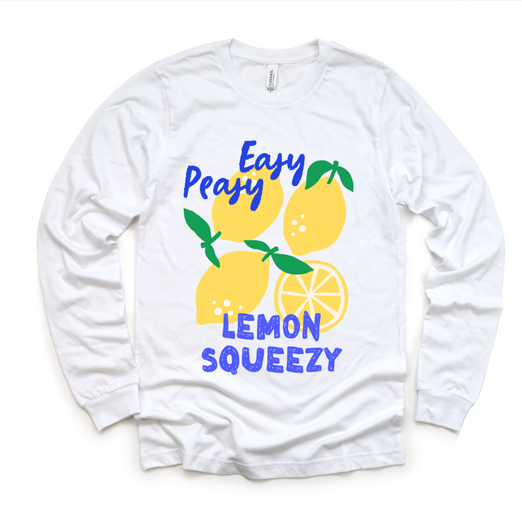 Easy Peasy Lemon Squeezy Kids Graphic Tee | Cute Summer Lemon Toddler & Youth Shirt