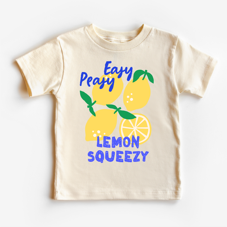 Easy Peasy Lemon Squeezy Kids Graphic Tee | Cute Summer Lemon Toddler & Youth Shirt