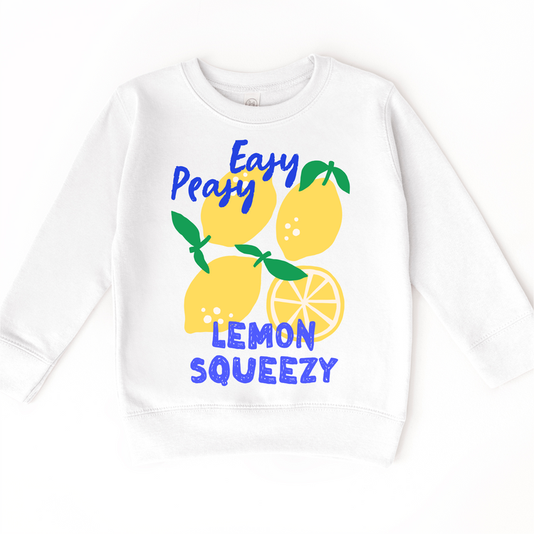 Easy Peasy Lemon Squeezy Kids Graphic Tee | Cute Summer Lemon Toddler & Youth Shirt