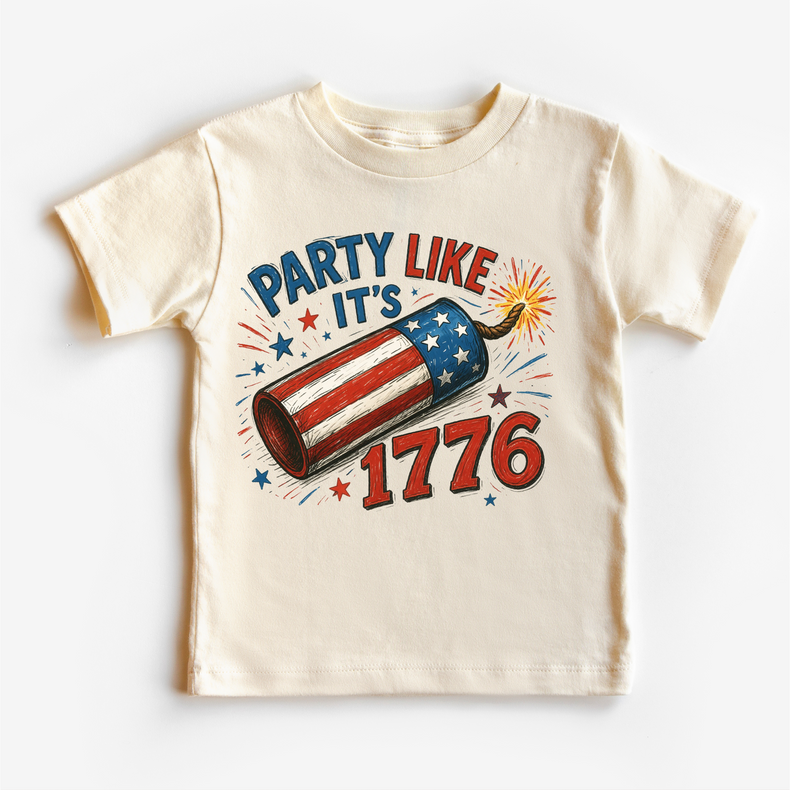 Party Like It’s 1776 Firecracker 4th Of  July Shirt – Red White Blue Independence Day Graphic