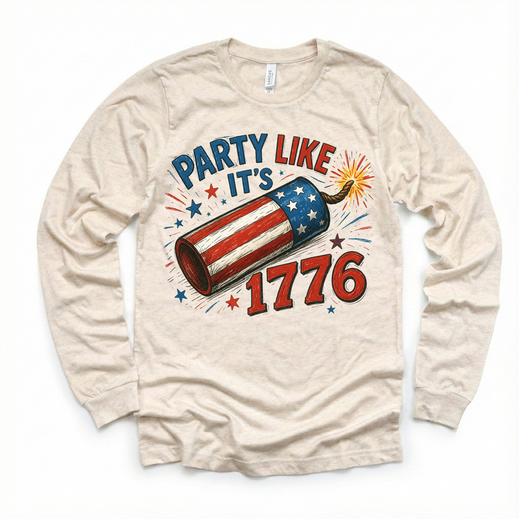 Party Like It’s 1776 Firecracker 4th Of  July Shirt – Red White Blue Independence Day Graphic