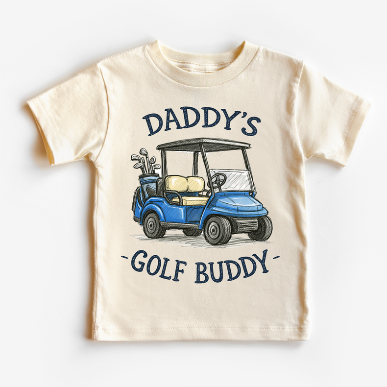 Daddy’s Golf Buddy Kids Tee – Cute Golf Cart Shirt for Boys & Girls, Toddler Golf Shirt, Father’s Day Kids Tee
