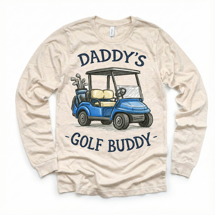 Daddy’s Golf Buddy Kids Tee – Cute Golf Cart Shirt for Boys & Girls, Toddler Golf Shirt, Father’s Day Kids Tee