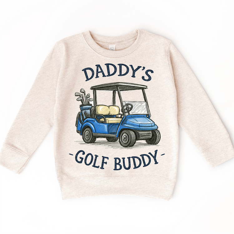 Daddy’s Golf Buddy Kids Tee – Cute Golf Cart Shirt for Boys & Girls, Toddler Golf Shirt, Father’s Day Kids Tee