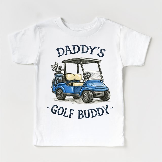 Daddy’s Golf Buddy Kids Tee – Cute Golf Cart Shirt for Boys & Girls, Toddler Golf Shirt, Father’s Day Kids Tee