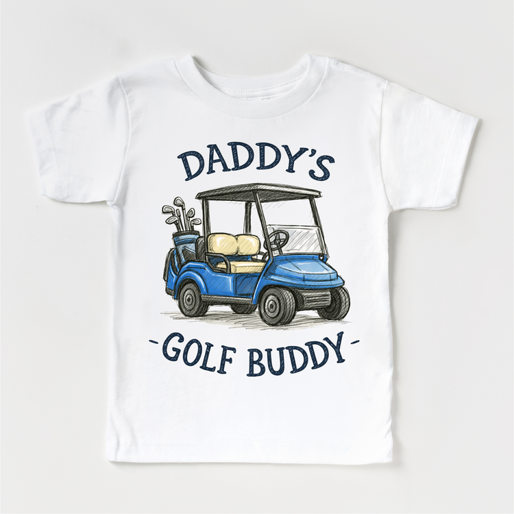 Daddy’s Golf Buddy Kids Tee – Cute Golf Cart Shirt for Boys & Girls, Toddler Golf Shirt, Father’s Day Kids Tee