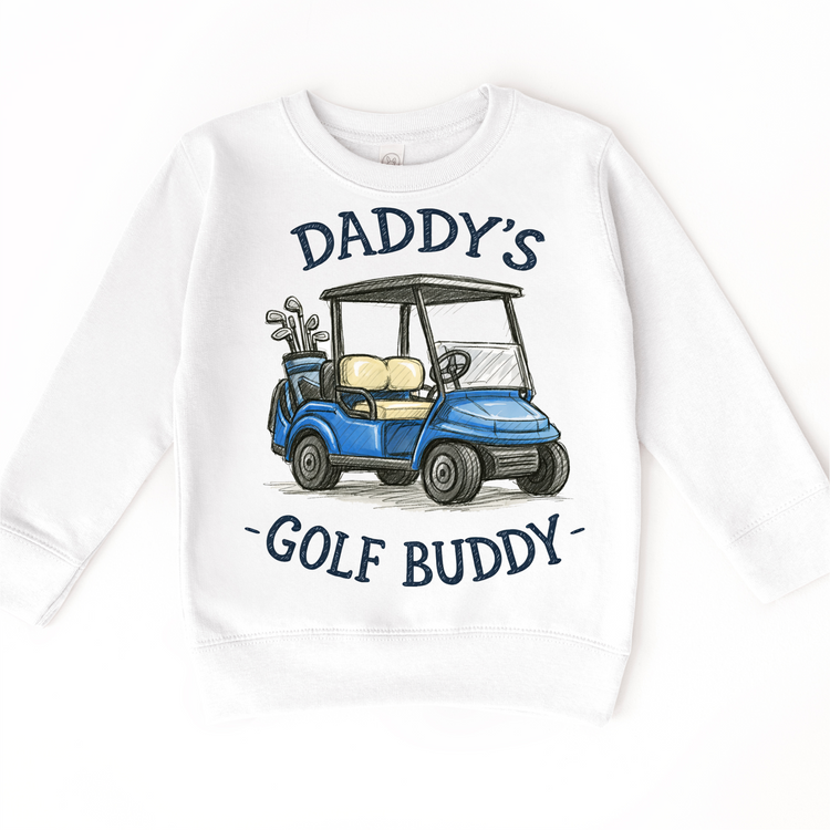 Daddy’s Golf Buddy Kids Tee – Cute Golf Cart Shirt for Boys & Girls, Toddler Golf Shirt, Father’s Day Kids Tee