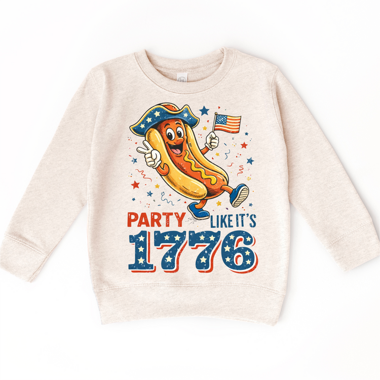 Party Like It’s 1776 Retro Hotdog Tee – Patriotic Vintage 4th of July Shirt