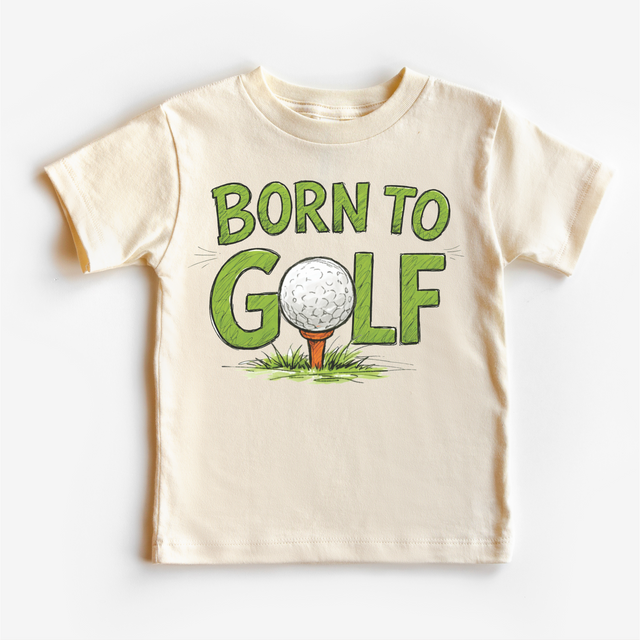 Born To Golf Tee – Hand Drawn Golf Shirt, Vintage Style Golf Graphic Tee, Golf Lover Shirt