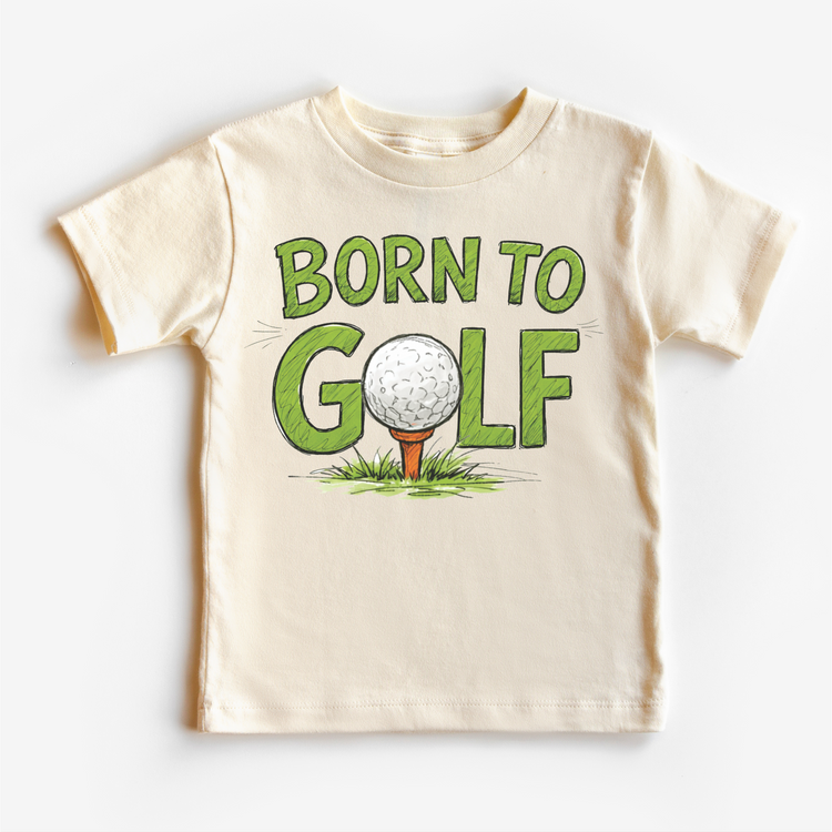 Born To Golf Tee – Hand Drawn Golf Shirt, Vintage Style Golf Graphic Tee, Golf Lover Shirt