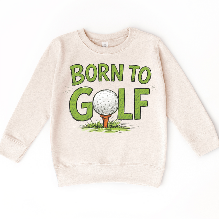 Born To Golf Tee – Hand Drawn Golf Shirt, Vintage Style Golf Graphic Tee, Golf Lover Shirt
