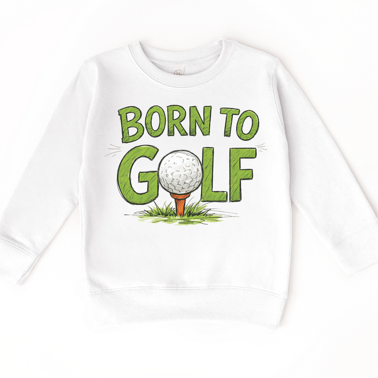 Born To Golf Tee – Hand Drawn Golf Shirt, Vintage Style Golf Graphic Tee, Golf Lover Shirt