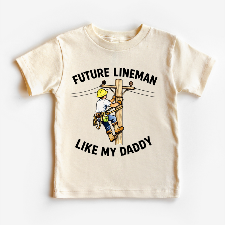 Future Lineman Kids Graphic Tee – Blue Collar Pride Shirt – Electrician Kid Outfit – Utility Worker Toddler Tee