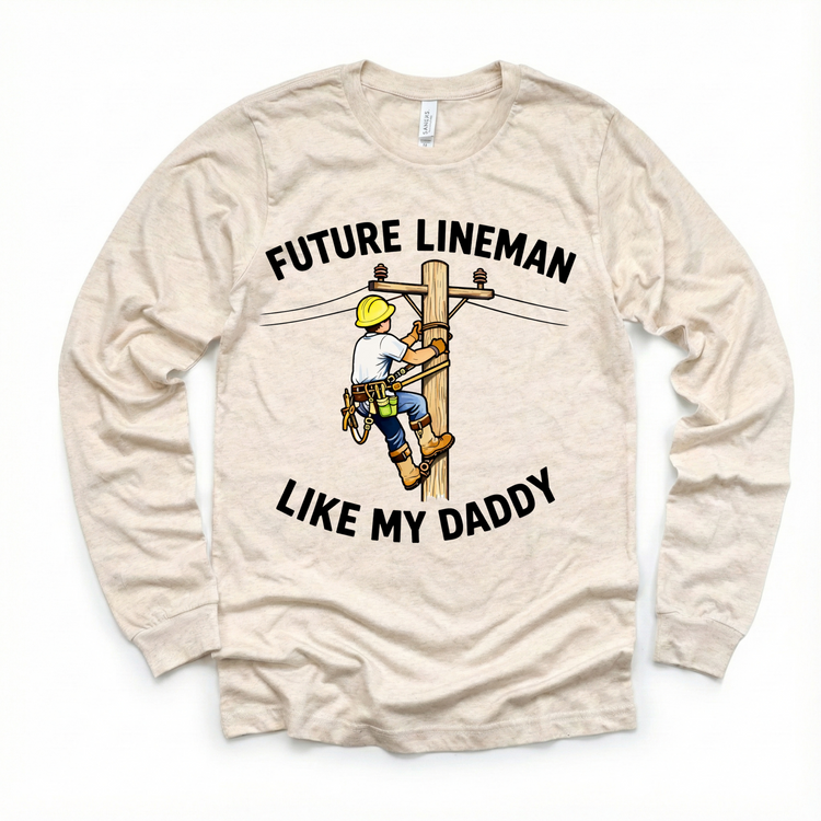 Future Lineman Kids Graphic Tee – Blue Collar Pride Shirt – Electrician Kid Outfit – Utility Worker Toddler Tee