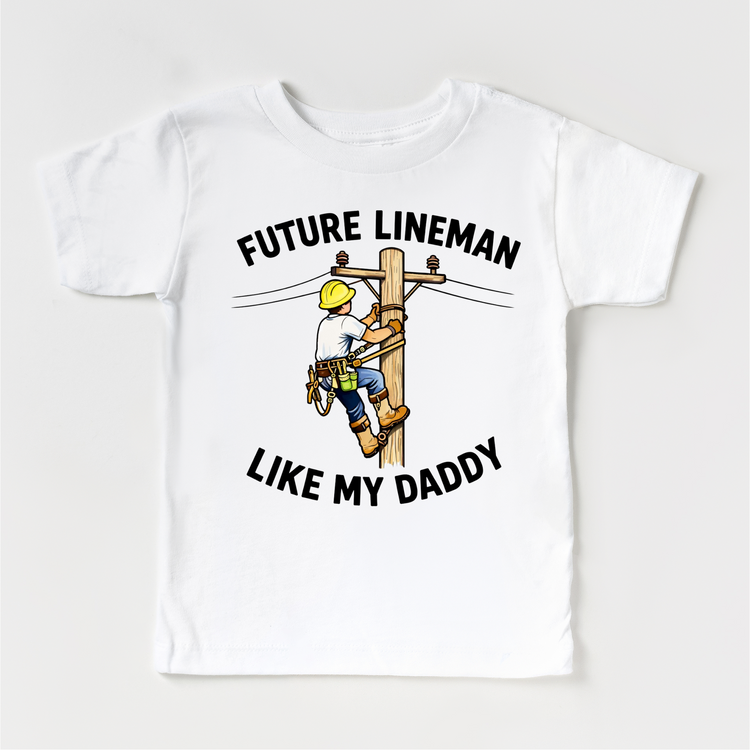 Future Lineman Kids Graphic Tee – Blue Collar Pride Shirt – Electrician Kid Outfit – Utility Worker Toddler Tee