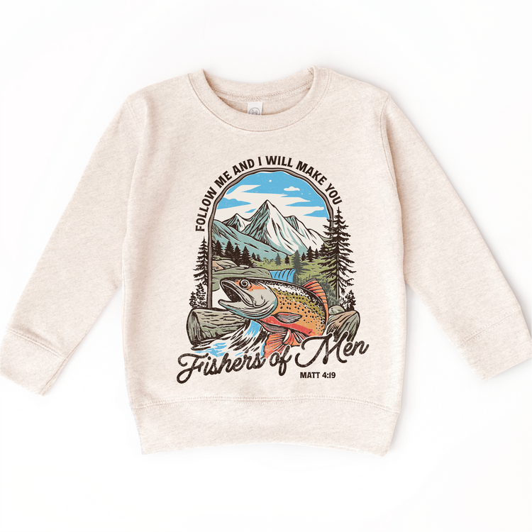 Fishers of Men Kids Shirt – Christian Fishing Tee, Matthew 4:19 Graphic T-Shirt