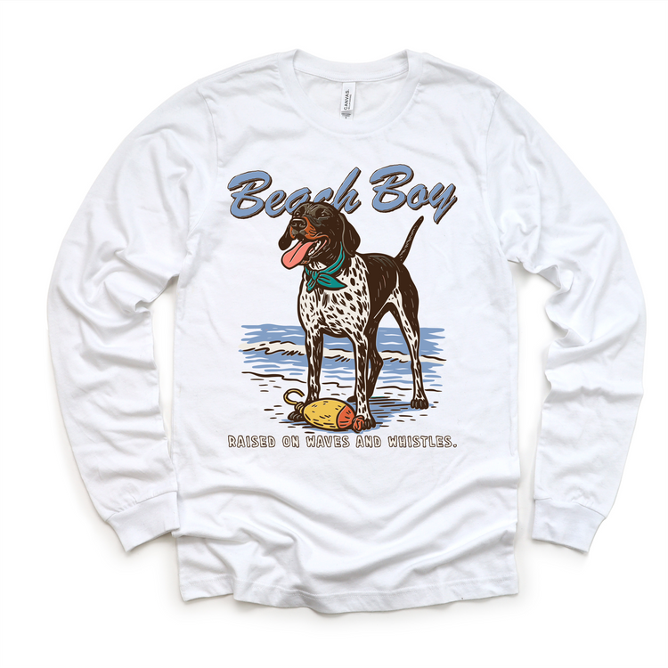 Beach Boy Kids T-Shirt | Coastal Dog Graphic Tee | Summer Beach Kids Shirt | Nautical Kids Tee
